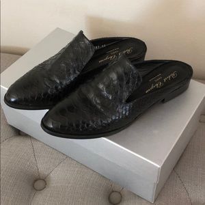 Clergerie Black Croc Alice Slides